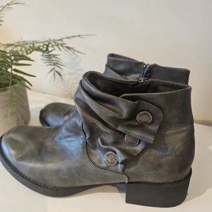 Blowfish Charcoal Ankle Boots with Button Details
